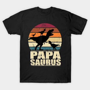 Papasaurus Rex Dinosaur Riple Dino Daddy Papa Saurus T-Shirt